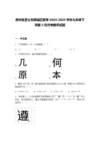 贵州省遵义市两城区联考2024-2025学年九年级下学期3月月考数学试题（含答案解析）