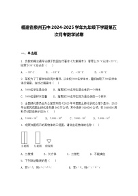 福建省泉州五中2024-2025学年九年级下学期第五次月考数学试卷（含答案解析）