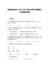 福建省泉州五中2024-2025学年九年级下学期第五次月考数学试卷（含答案解析）