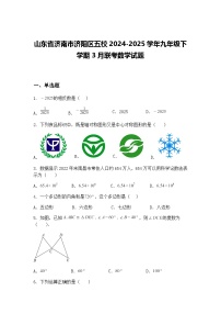 山东省济南市济阳区五校2024-2025学年九年级下学期3月联考数学试题（含答案解析）