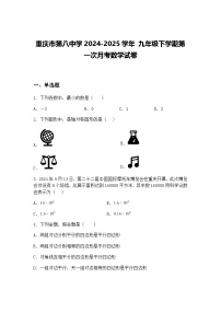 重庆市第八中学2024-2025学年 九年级下学期第一次月考数学试卷（含答案解析）