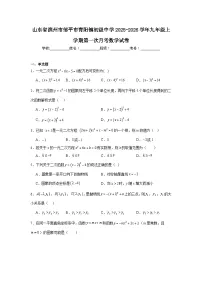 2025-2026学年山东省滨州市邹平市青阳镇初级中学九年级上学期第一次月考数学试卷