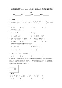 2025-2026学年上海市浦东新区七年级上学期10月月考数学试题