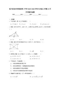 2025-2026学年四川省达州市渠县第三中学九年级上学期10月月考数学试题