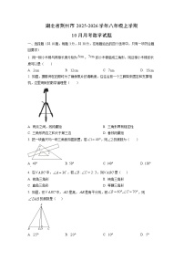 湖北省荆州市2025-2026学年八年级上学期10月月考数学试题（学生版）