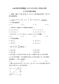山东省青岛市即墨区2025-2026学年八年级上学期10月月考数学试题（学生版）