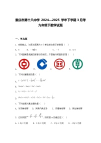 重庆市第十八中学 2024—2025 学年下学期3月考九年级下数学试题（含答案解析）