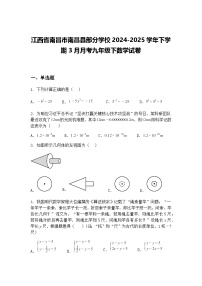 江西省南昌市南昌县部分学校2024-2025学年下学期3月月考九年级下数学试卷（含答案解析）