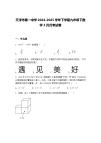天津市第一中学2024-2025学年下学期九年级下数学3月月考试卷（含答案解析）