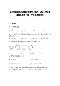 陕西省咸阳市永寿县豆家中学2024—2025学年下学期九年级下第一次月考数学试题（含答案解析）