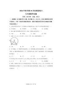 江苏省盐城市盐都区第一共同体2024_2025学年九年级上册（10月）月考数学试题 [附答案]