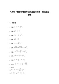 九年级下数学试卷素养拓展之坐标规律—重点题型专练（含答案解析）