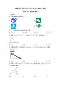 湖南省长沙市2025-2026学年八年级上学期第一次月考数学试题（学生版）