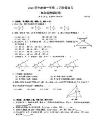 上海市浦东模范中学2025-2026学年九年级上学期10月月考数学试卷