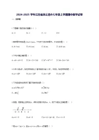 2024~2025学年江苏省连云港市七年级上学期期中数学检测试题 [答案]