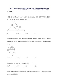 2024~2025学年江苏省无锡市九年级上学期期中数学检测试题 [答案]