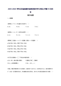 2025~2026学年江苏省南通市如皋初级中学九年级上学期[10月]月考数学检测试题 [答案]