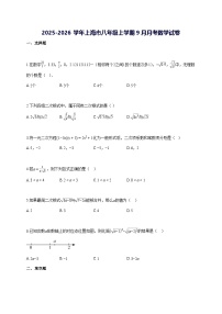 2025~2026学年上海市八年级上学期[9月]月考数学检测试题 [答案]