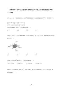 2024-2025学年江苏省徐州市铜山区九年级上学期期中数学检测试题【附答案】