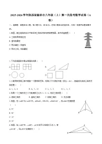 2025-2026学年陕西省榆林市八年级（上）第一次段考数学试卷（A卷）-自定义类型