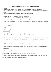 重庆市沙坪坝区2024-2025学年中考数学模拟试题含解析