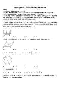 嘉善县2024-2025学年毕业升学考试模拟卷数学卷含解析