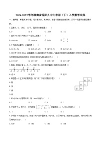 2024-2025学年湖南省岳阳九中七年级（下）入学数学试卷-自定义类型