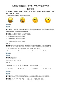 浙江省温州市乐清市山海联盟2024-2025学年八年级上学期期中考试数学试卷（解析版）-A4