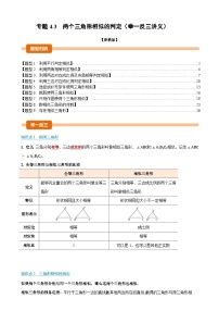 初中数学浙教版（2024）九年级上册两个三角形相似的判定学案