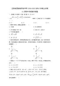 江西省景德镇市乐平市2024-2025学年八年级上学期11月期中考试数学试卷（学生版）
