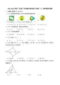 2023-2024学年广东省广州实验外语学校八年级上学期期中数学试卷（含答案）