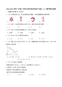 2024-2025学年广东省广州市天河区华实学校八年级上学期期中数学试卷（含答案）
