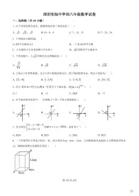 2024-2025学年深圳实验学校中学部八年级上学期期中数学试卷含答案