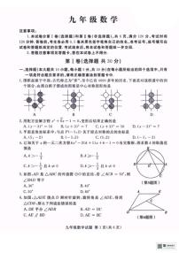 甘肃省武威市凉州区羊下坝乡中学2025-2026学年上学期九年级月考数学试卷