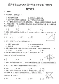 河南省平顶山市蓝天学校2025-2026学年九年级上学期第一次月考数学试题