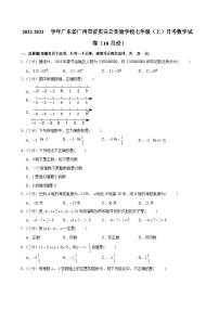 2022-2023学年广东省广州市省实白云实验学校七年级上学期月考数学试卷（含答案）