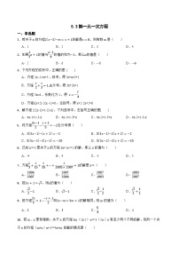 初中冀教版（2024）解一元一次方程一课一练