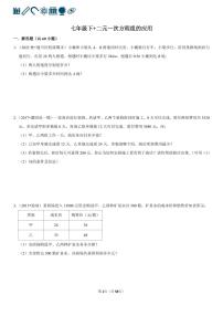 初中数学人教版（2024）七年级下册（2024）实际问题与二元一次方程组练习