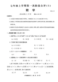 河南省安阳市林州市2025-2026学年上学期七年级数学第一阶段自评试题 （B）（月考）