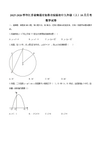 2025-2026学年江苏省南通市如皋市实验初中九年级（上）10月月考数学试卷-自定义类型