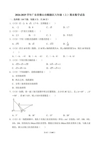 2024-2025年广东省佛山市顺德区八年级上学期期末考数学试卷（含答案）