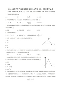 2024-2025年广东省深圳市福田区八年级上学期期末考数学试卷（含答案）
