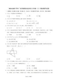 2024-2025年广东省深圳市盐田区八年级上学期期末考数学试卷（含答案）