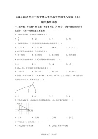 广东省佛山市三水区三水中学附属初中2024-2025学年八年级上学期期中考试数学试卷（含答案）