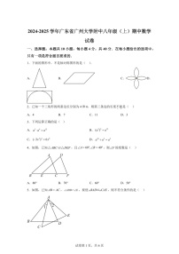 广东省广州大学附属中学2024-2025学年八年级上学期期中数学试卷（含答案）
