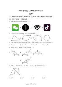 广东省广州市第六中学2024~2025学年上学期八年级数学期中考试试卷（含答案）