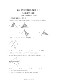 广东省广州市第十六中学2025-2026学年学年八年级上学期阶段性调研期中考数学试题（含答案）
