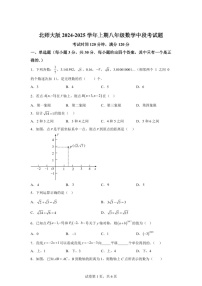 广东省梅州兴宁市第一中学2024-2025学年上学期八年级数学期中考试（含答案）