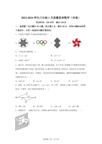 广东省广州市广州大学附属中学2023~2024学年八年级上学期月考数学试题（含答案）