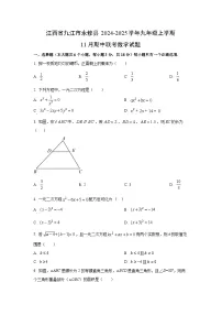 江西省九江市永修县2024-2025学年九年级上学期11月期中联考数学试卷（学生版）